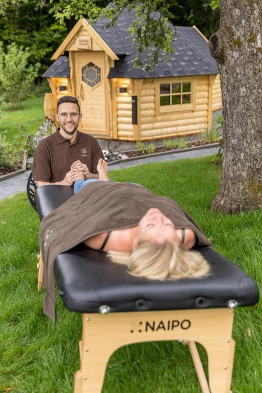 Chalet Vitaspa - Whirlpool & Sauna Privatspa ペグニッツ エクステリア 写真